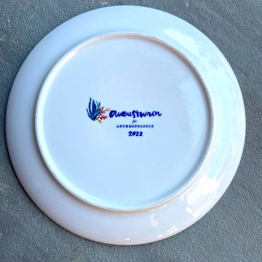 Anthropologie August Wren Crab Dinner Plate